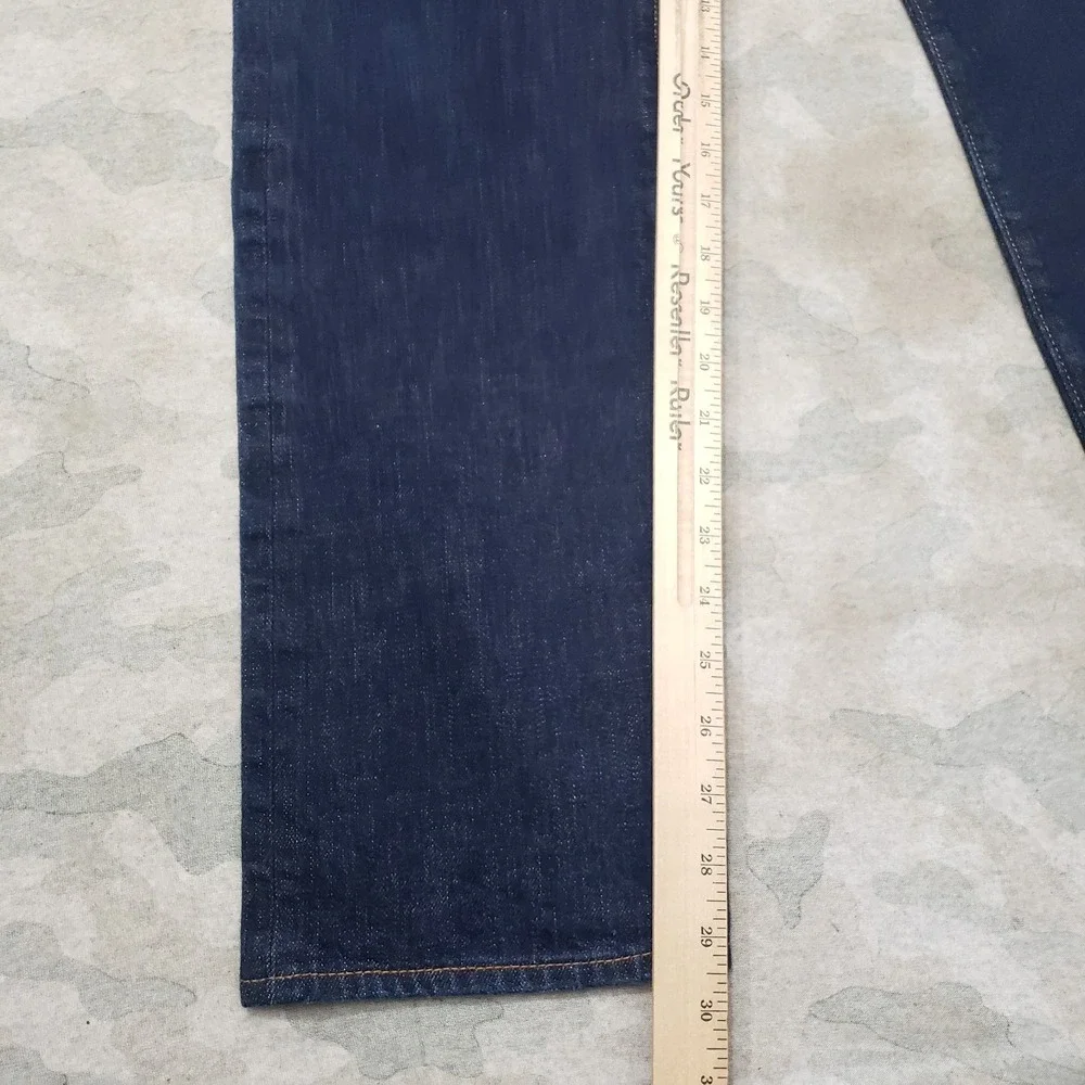 J. Crew Jeans Mens 32x32 Blue Selvedge Button Fly 770 Straight Denim Dark Wash